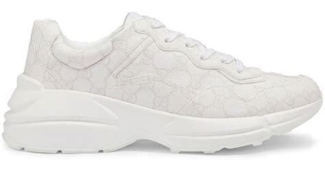 gucci white distressed rhyton sneakers|Gucci rhyton sneakers cheap.